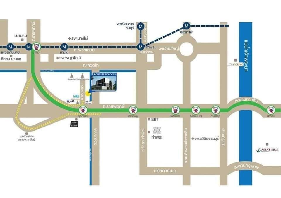 Aqua Residences อควา เรสซิเดนซ์ ห้องพักใหม่ให้เช่า ติดรถไฟฟ้าสถานีวุฒากาศ バンコク都 エクステリア 写真